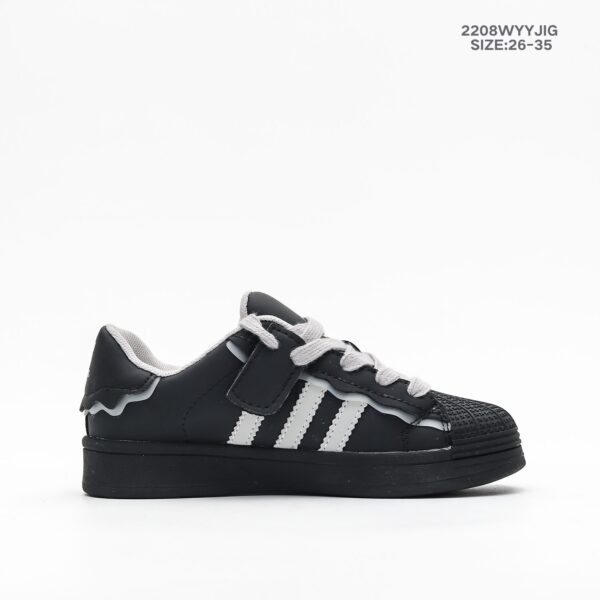 Giày Adidas Superstar trẻ em mẫu mới màu đen vạch trắng