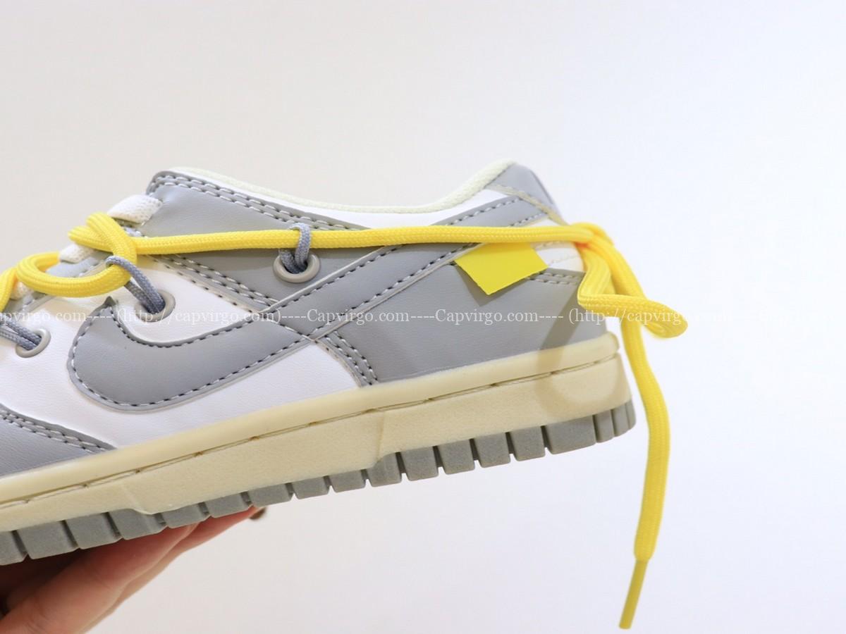 Giày Nike SB Dunk Low trẻ em màu ghi dây vàng