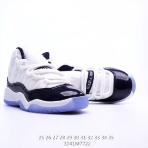 Giày Air Jordan 11 Platinum Tint trẻ em siêu cấp màu trắng viền đen
