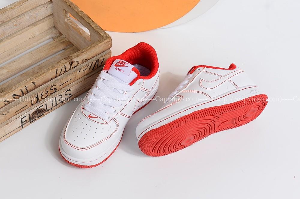 Giày trẻ em Nike Air Force 1 cổ điển màu trắng đỏ