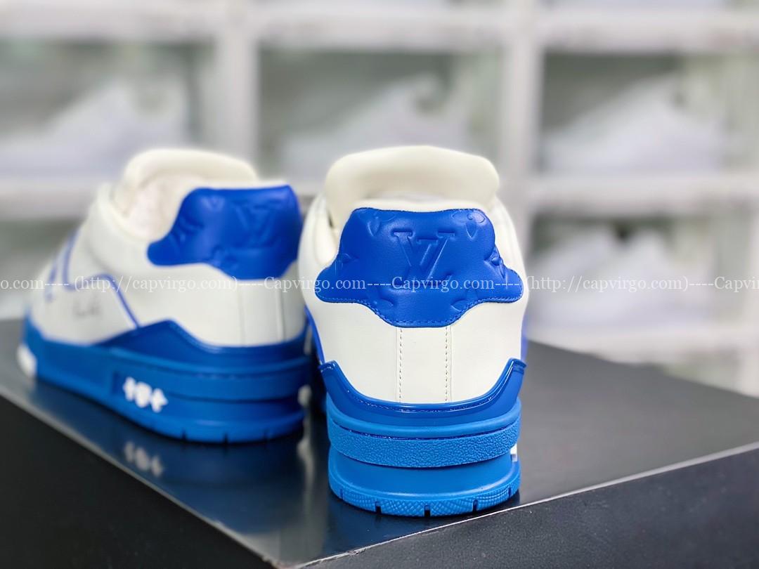 Giày thể thao Louis Vuitton (LV) siêu cấp trắng đế xanh navy