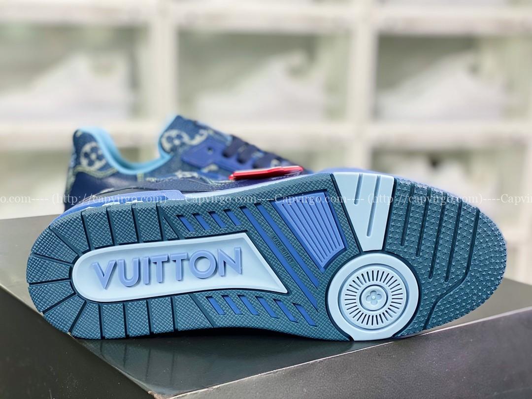 Giày thể thao Louis Vuitton (LV) siêu cấp màu xanh navy phối vải bò