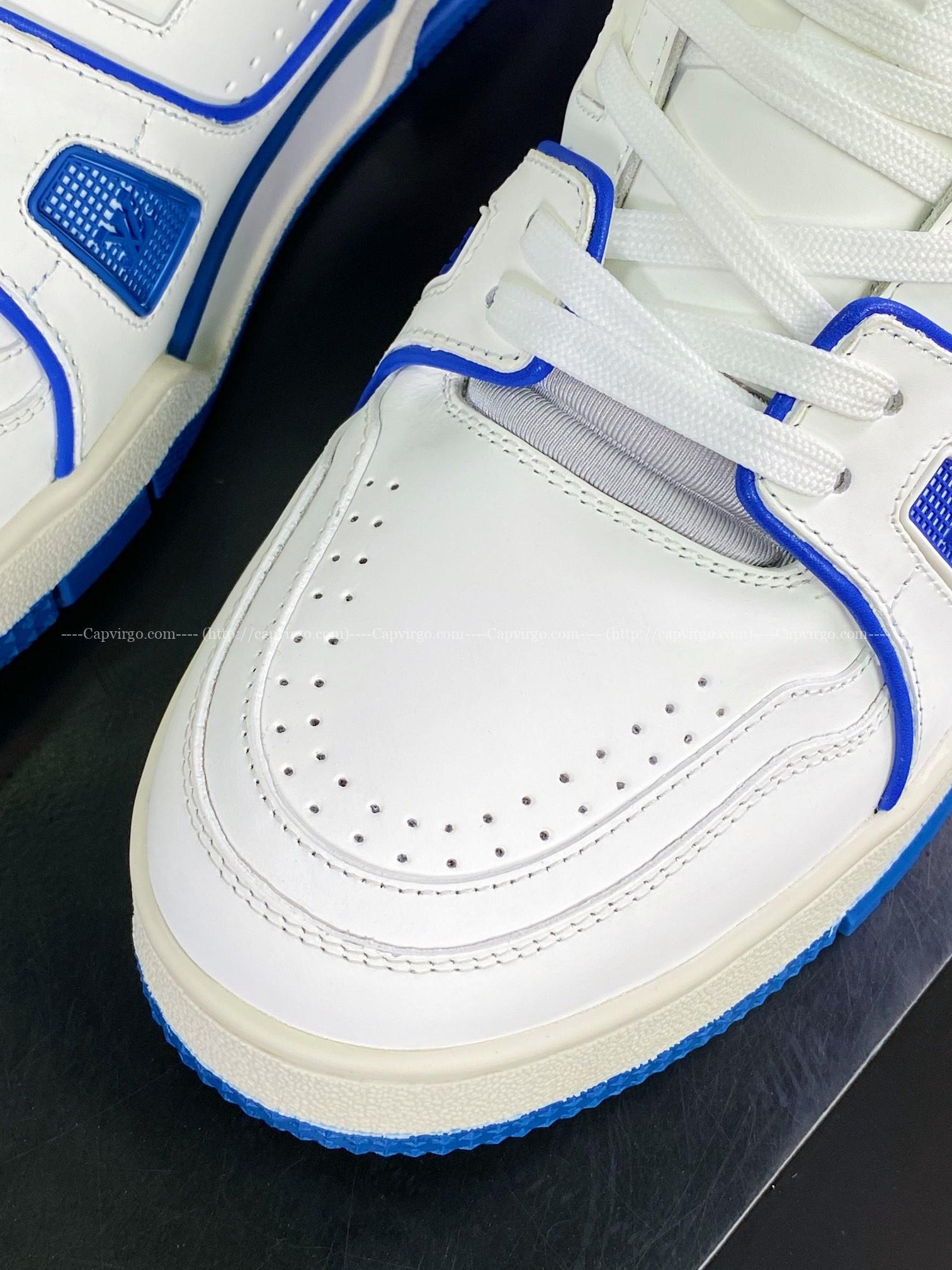 Giày thể thao Louis Vuitton (LV) cao cổ 408 siêu cấp màu xanh trắng