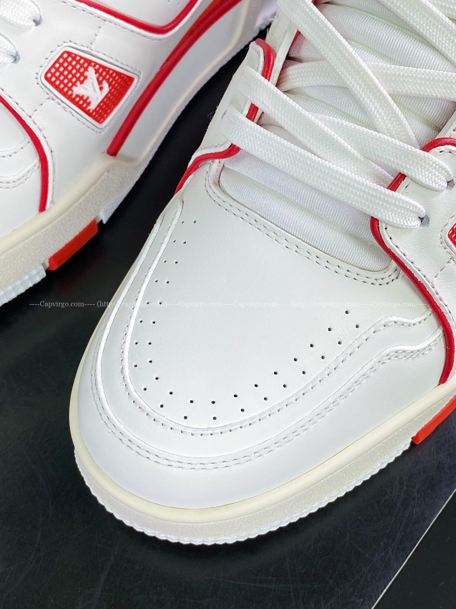 Giày thể thao Louis Vuitton (LV) siêu cấp màu trắng phối đỏ
