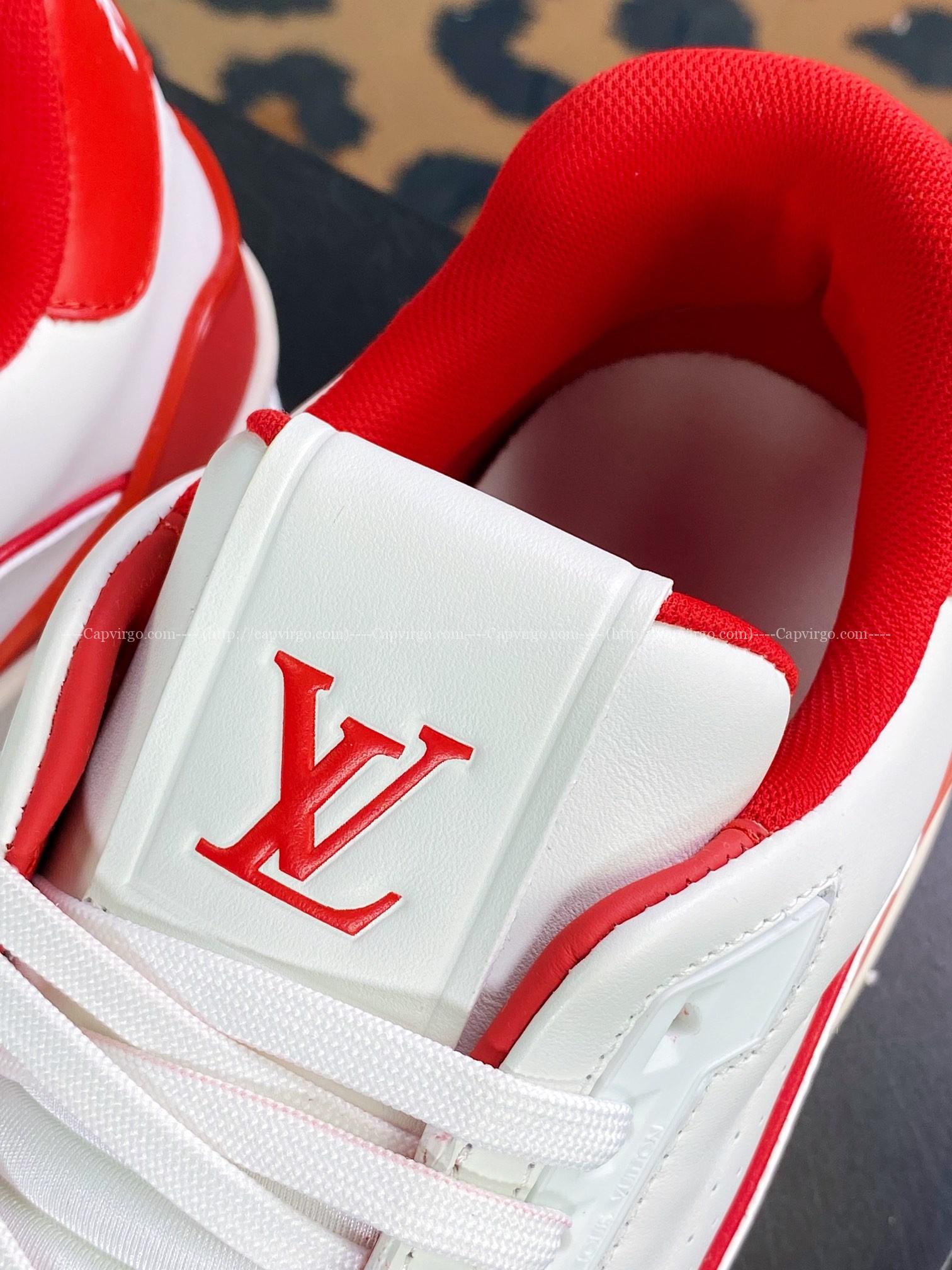 Giày thể thao Louis Vuitton (LV) siêu cấp màu trắng phối đỏ