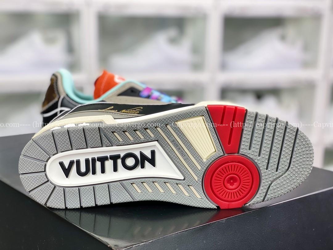 Giày thể thao Louis Vuitton (LV) siêu cấp đen phối cam