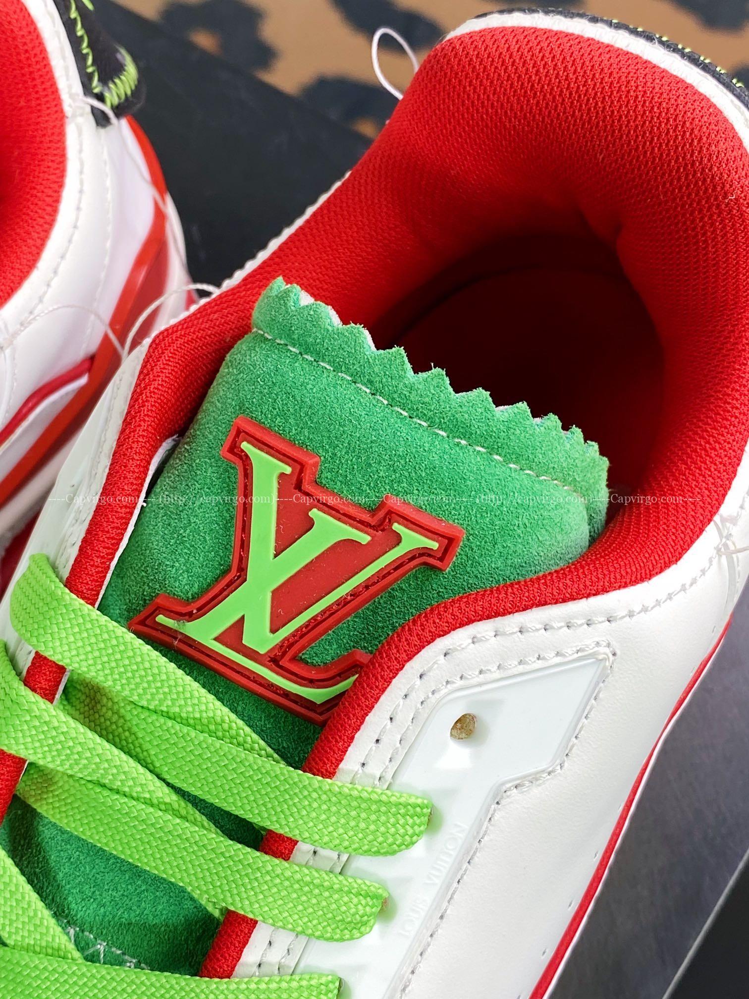 Giày thể thao Louis Vuitton (LV) siêu cấp phối màu trắng đỏ xanh