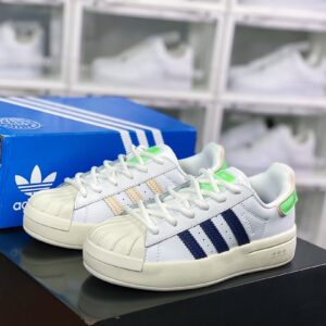 Giày Adidas Superstar Ayoon W màu trắng gót xanh