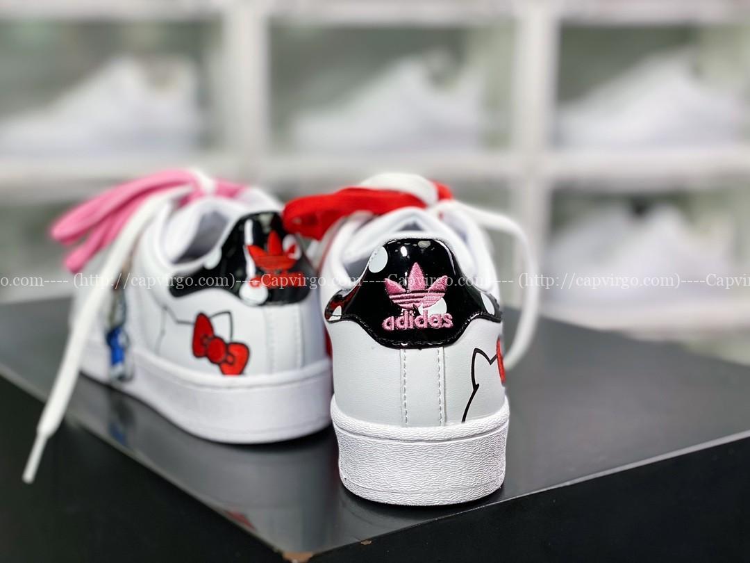 Giày Adidas Originals Superstar"Whit Black Beaded" x Hello Kitty
