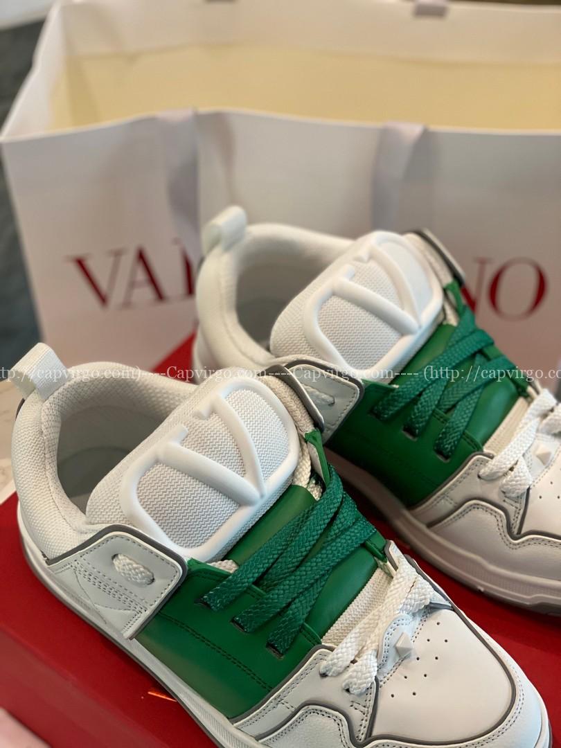 Giày Valentino Likeauth mẫu mới màu trắng vạch xanh lá