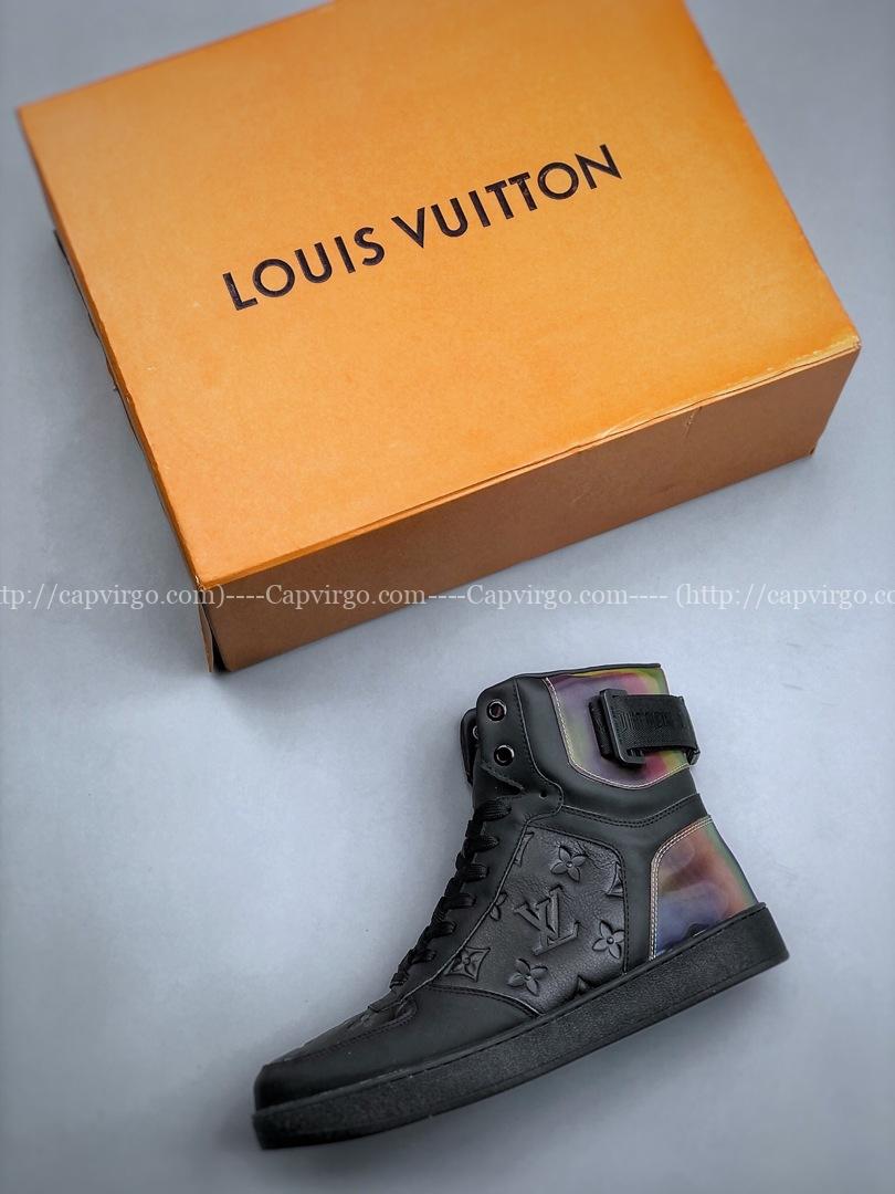 Giày Louis Vuitton Lhome 22s 5D màu đen da trơn