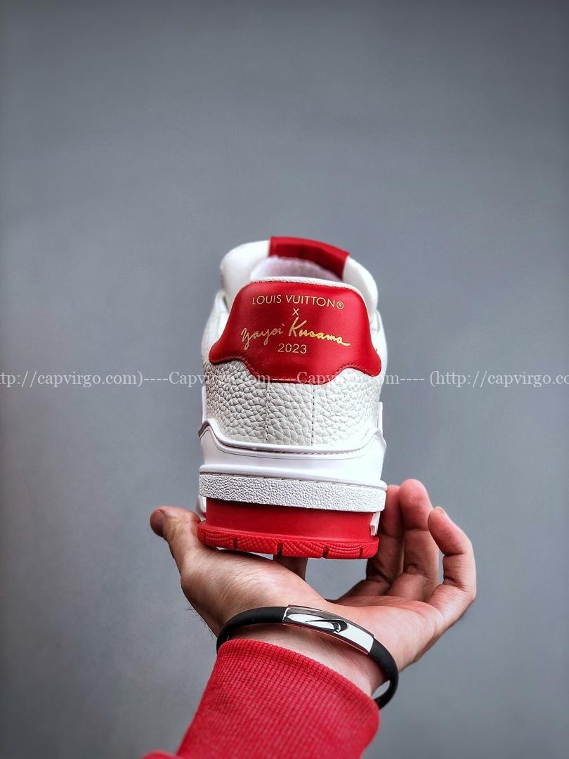 Giày Louis Vuitton Trainer Low Monogram màu đỏ