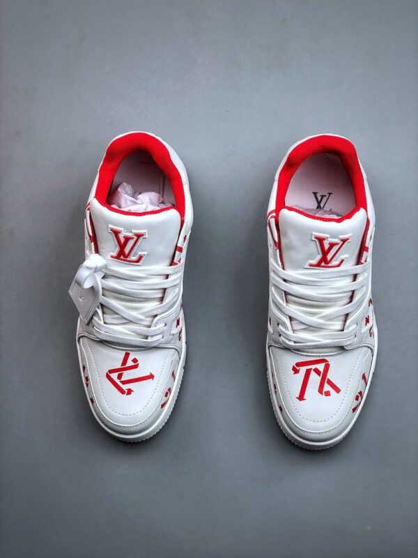 Giày Louis Vuitton 23s siêu cấp màu đỏ trắng họa tiết LV