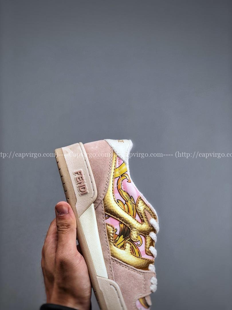 Giày Versace x Fendi size nữ màu vàng pha hồng