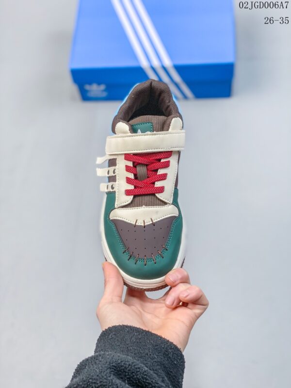 Giày adidas trẻ em Clover sneakers niche màu xanh dây đỏ