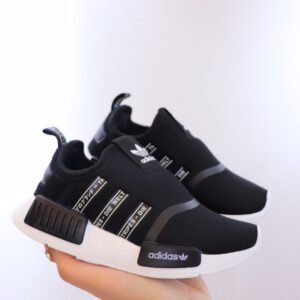 Giày Adidas NMD trẻ em đen sọc chữ Nhật