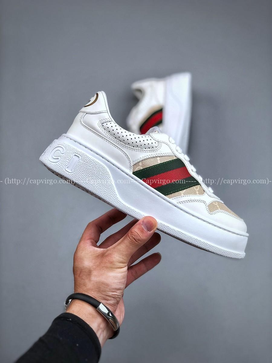 Giày Gucci Screener GG High-Top Sneaker màu trắng