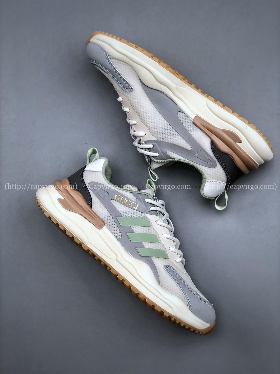 Giày sneaker gucci siêu cấp Xiaohongshu 3 vạch màu ghi