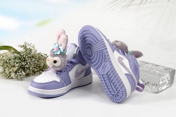 Giày Air Jordan trẻ em Mid AJ1 xanh pastel sticker đầu thỏ