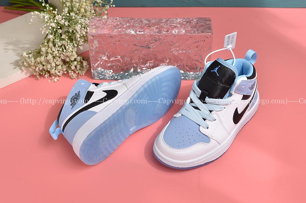 Giày Air Jordan 1 trẻ em siêu cấp màu xanh pastel