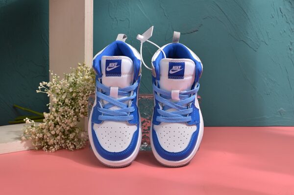Giày Air Jordan 1 trẻ em siêu cấp màu xanh gót ghi
