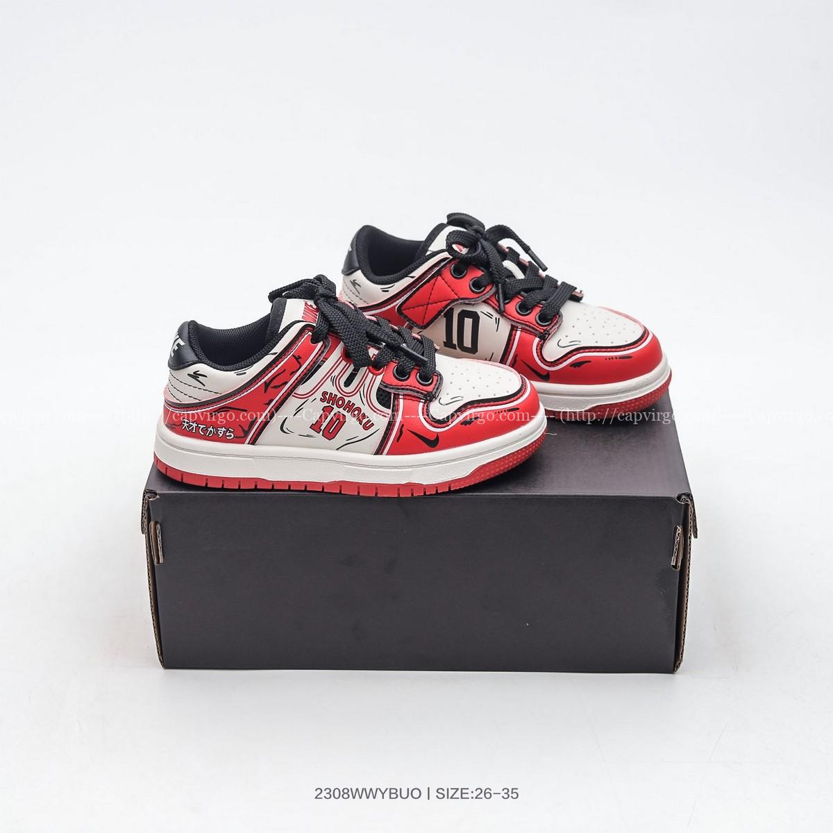 Giày Jordan trẻ em mẫu mới SHOHOKU màu đỏ đen