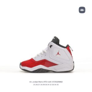 Giày Air Jordan Retro 9 AJ9 trẻ em trắng mũi đỏ