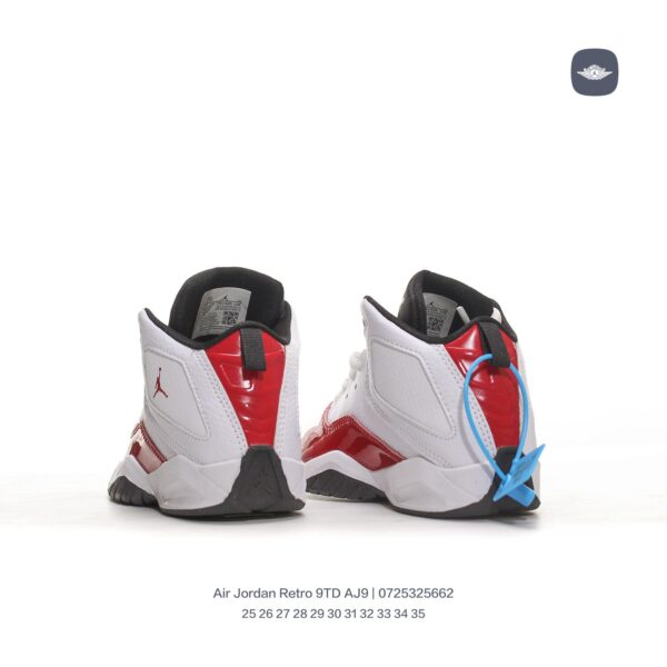 Giày Air Jordan Retro 9 AJ9 trẻ em trắng mũi đỏ