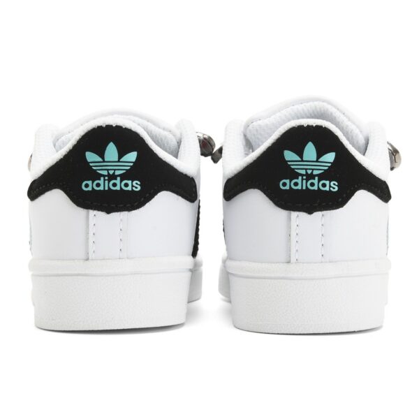 Giày Adidas superstar trẻ em trắng vạch đen chữ