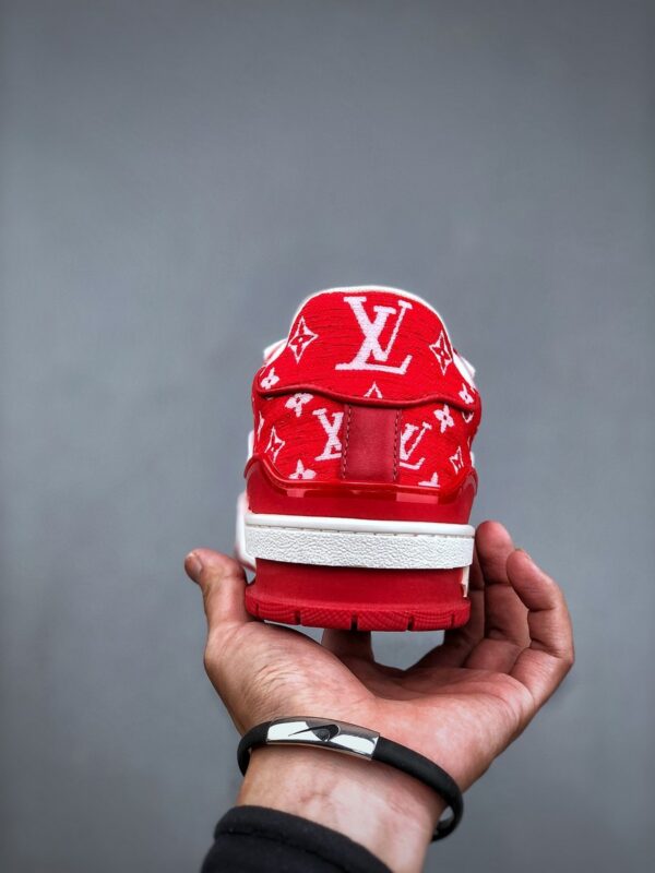 Giày Louis Vuitton LV Trainer full đỏ họa tiết LV