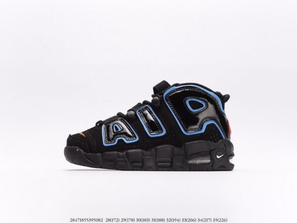 Giày Nike Uptempo trẻ em đen chữ Air bóng