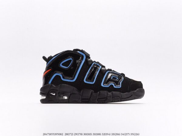 Giày Nike Uptempo trẻ em đen chữ Air bóng