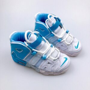 Giày Nike Uptempo trẻ em màu trắng gót xanh