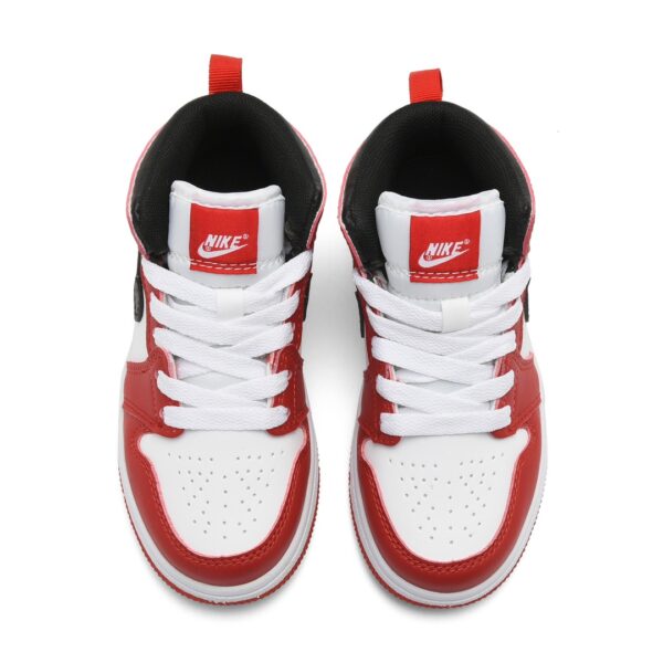 Giày Air jordan 1 trẻ em màu đỏ logo đen mới