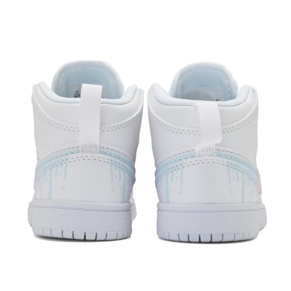 Giày Air jordan 1 trẻ em màu trắng logo nhiều màu