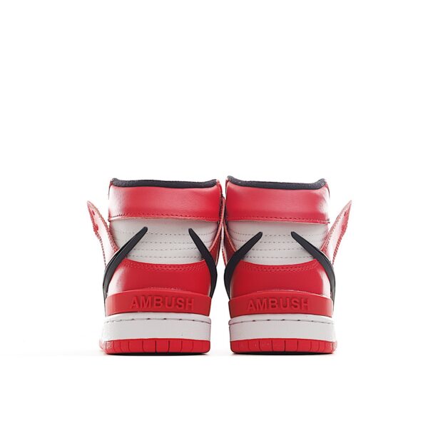 Giày Nike Dunk Hight AMBUSH trẻ em màu đỏ logo đen