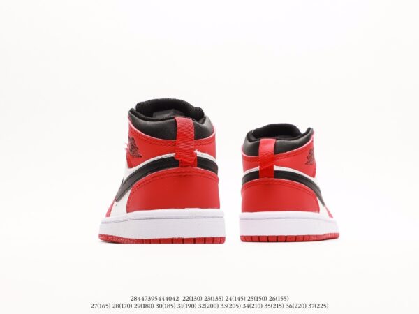 Giày Air Jordan Retro 1 trẻ em màu đỏ logo đen