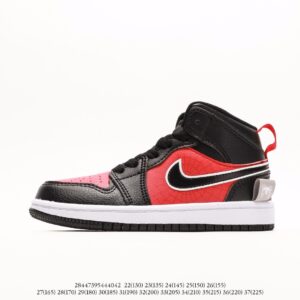 Giày Air Jordan Retro 1 trẻ em màu đỏ đen họa tiết mạng nhện