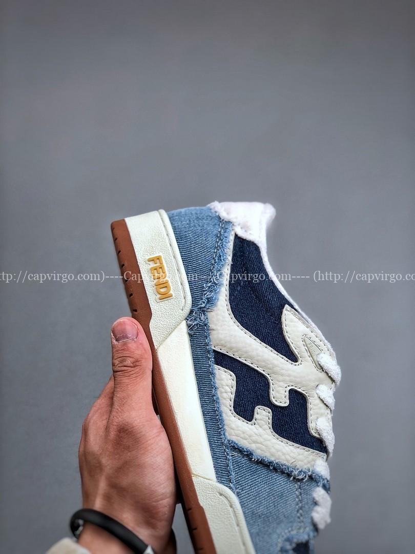 Giày FENDI Match sneakers màu xanh dương vải bò